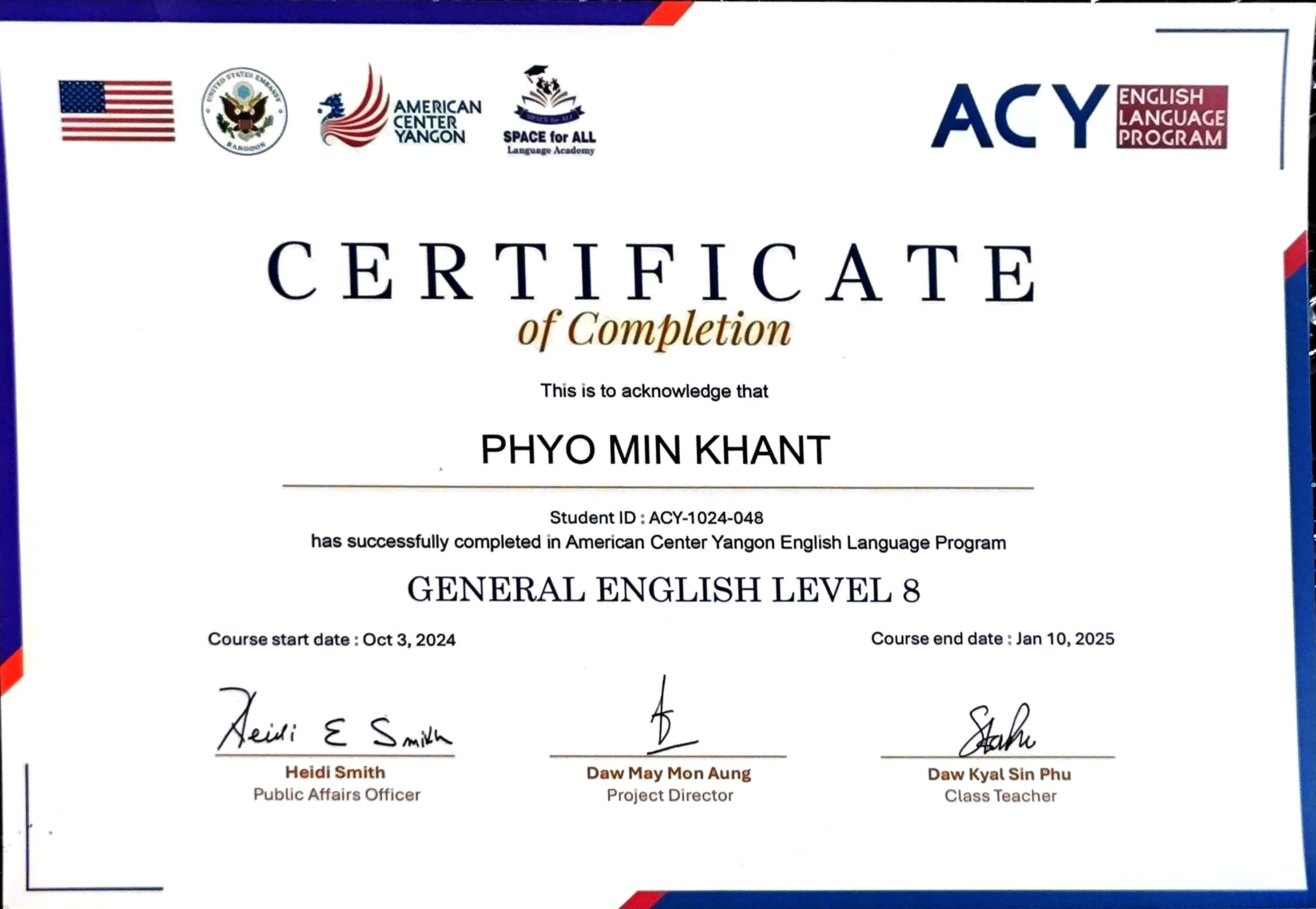 English Language Program: General English Level 8